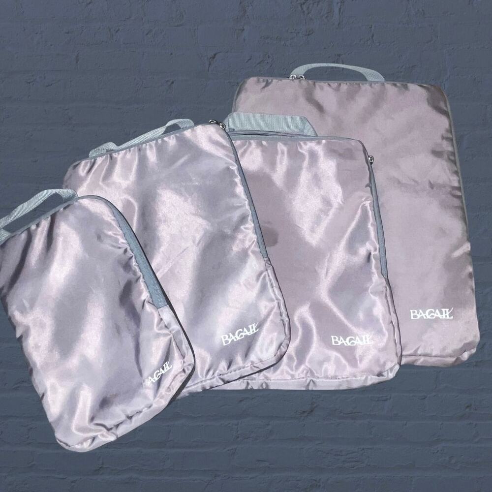 BAGAIL Set of 4 Compression Packing Cubes Travel Luggage Organizer Bags Gray